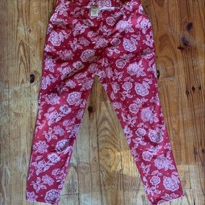 Red bandanna print pants